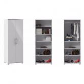 Guarda Roupa Armário Multiuso Com 2 Pts E Cabideiro Branco